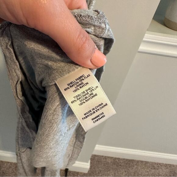 Rebecca Taylor Gray Flax Belted Maxi Dress Medium - Picture 6 of 11